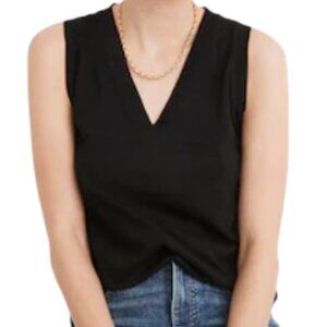 Madewell Tank Cotton V Neck Burnout Sleeveless Comfy Summer Staple Slouchy S